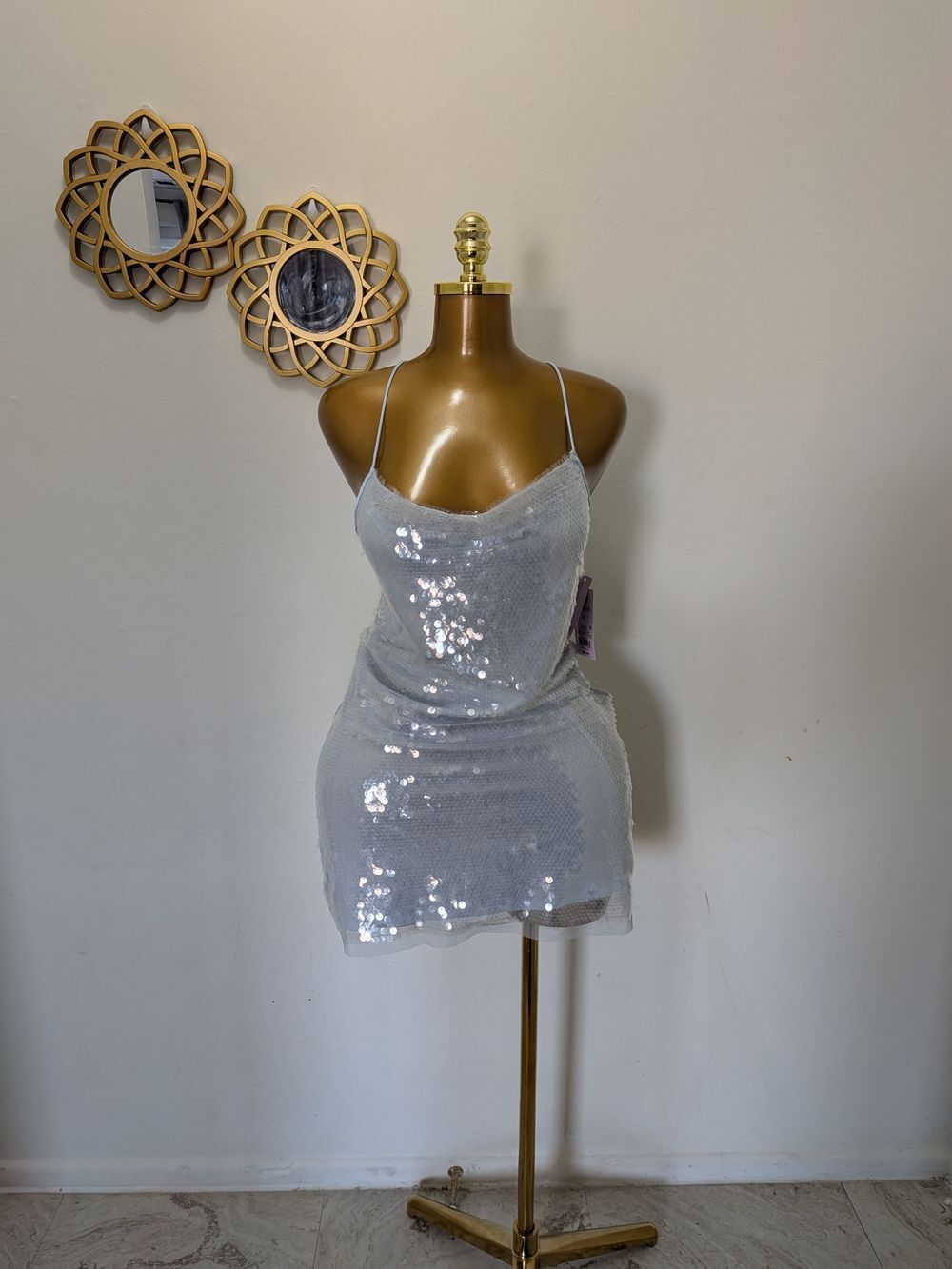 A Wild Fable Cowl Neck Paillette Sheath Mini Dress with cowl neck XXL